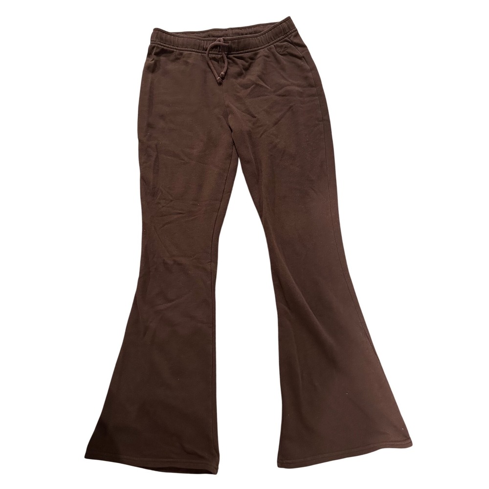 Hollister High Rise Flare Yoga Pants Chocolate Brown Fleece Sweatpants Small
